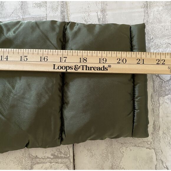 Seven For All Mankind Green Puffer Oversized Cropped Adjustable Waist Jacket L - Picture 4 of 11